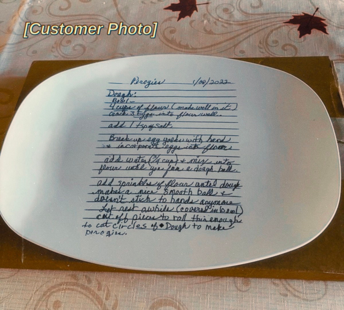 Custom Handwriting Recipe Platter, Handwritten Recipe Gift, Family Recipe Keepsake